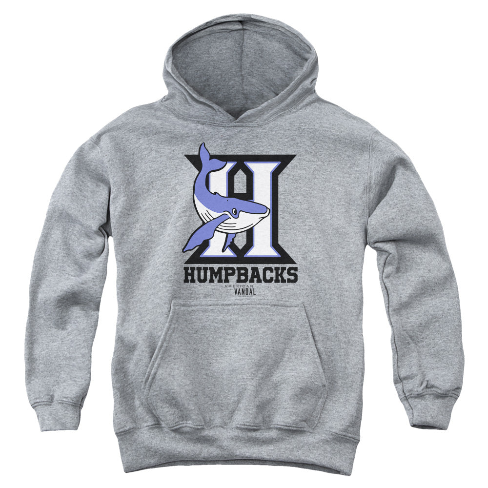 AMERICAN VANDAL/HUMPBACKS - YOUTH PULLOVER HOODIE - ATHLETIC HEATHER