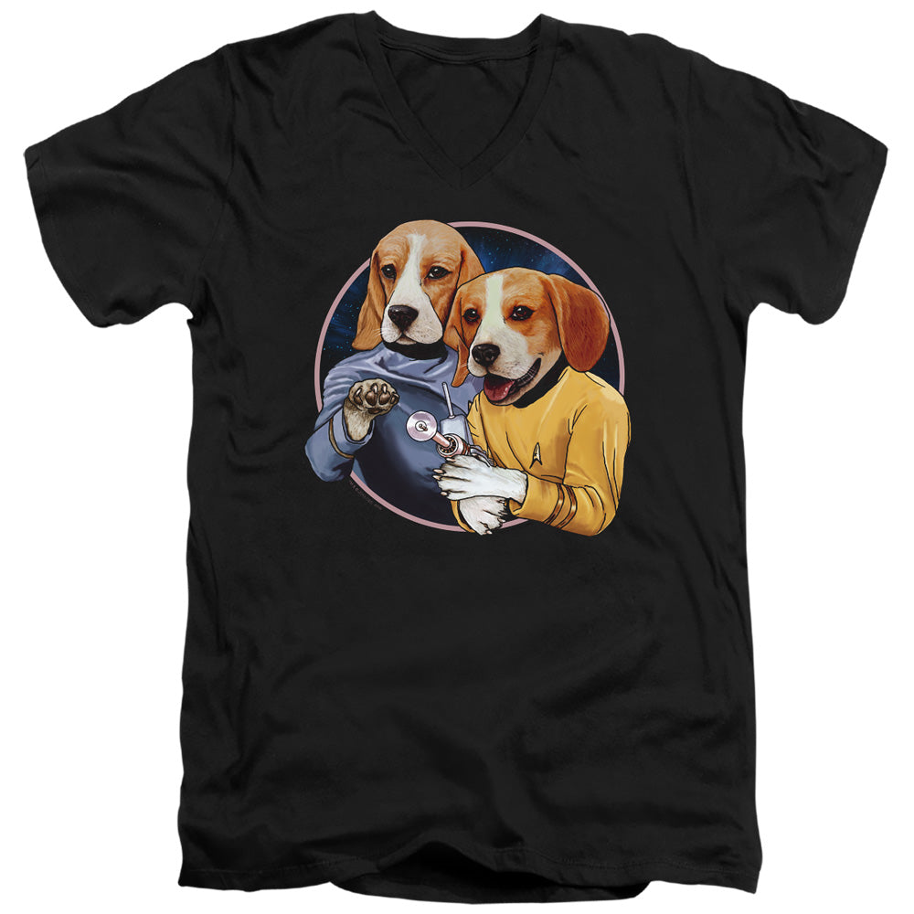 STAR TREK/TREK DOGS - S/S ADULT V-NECK 30/1 - BLACK