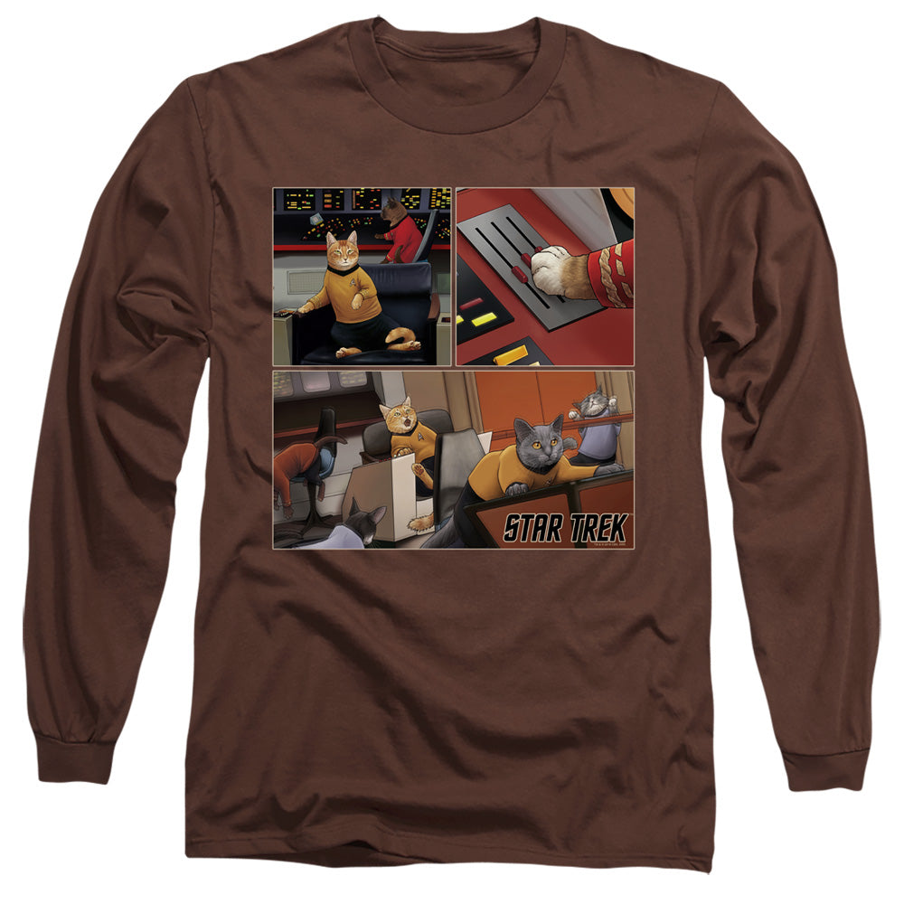STAR TREK/WARP SPEED TRIPTYCH - L/S ADULT 18/1 - COFFEE