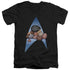 STAR TREK/FIVE YEAR NAP - S/S ADULT V-NECK 30/1 - BLACK