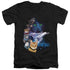 STAR TREK/FELINE GALAXY - S/S ADULT V-NECK 30/1 - BLACK