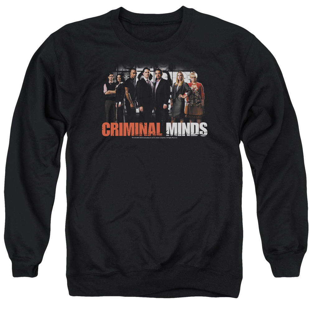 CRIMINAL MINDS/THE BRAIN TRUST - ADULT CREWNECK SWEATSHIRT - BLACK
