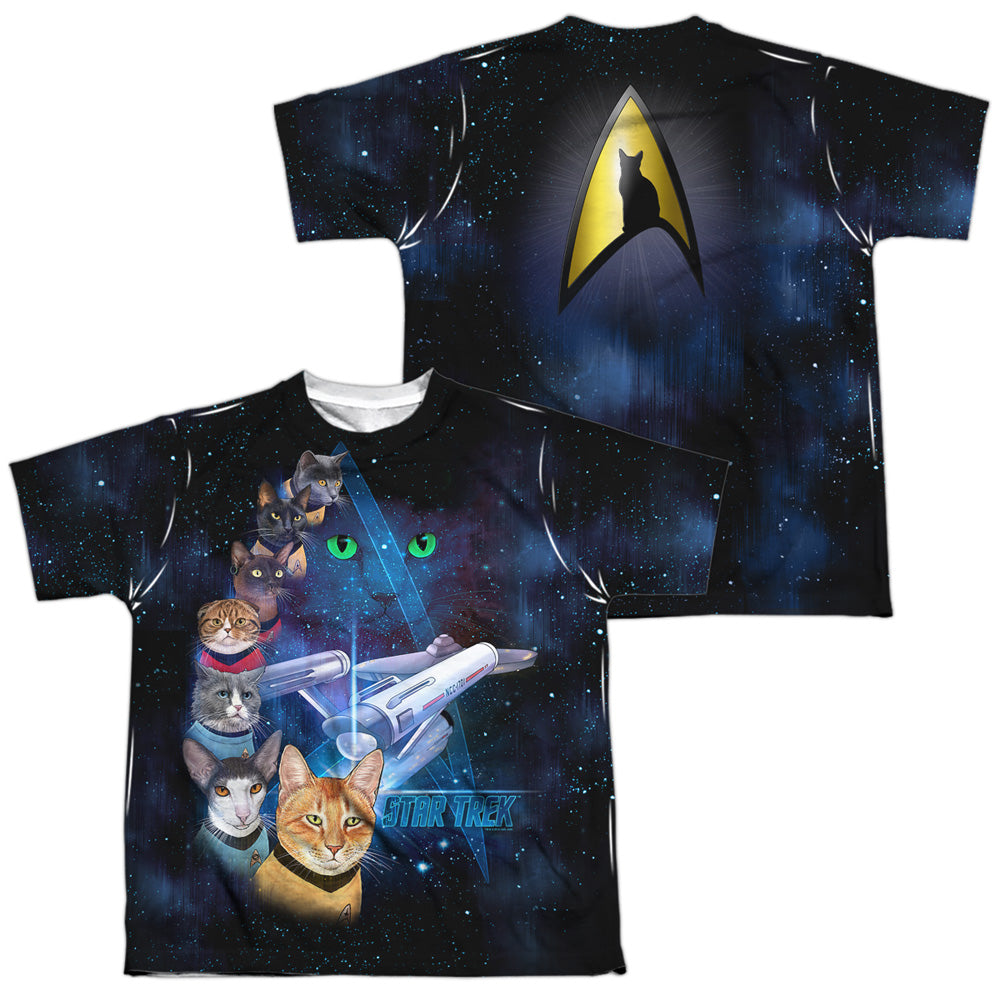 STAR TREK/CAST OF CATS (FRONT/BACK PRINT) - S/S YOUTH POLY CREW - MULTI