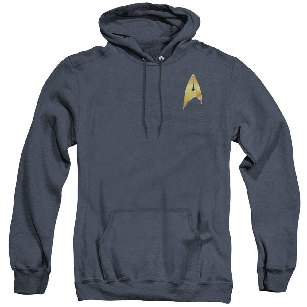 STAR TREK DISCOVERY/COMMAND BADGE - ADULT HEATHER HOODIE - NAVY