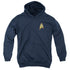 STAR TREK DISCOVERY/COMMAND BADGE - YOUTH PULLOVER HOODIE - NAVY