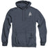 STAR TREK DISCOVERY/SCIENCES BADGE - ADULT HEATHER HOODIE - NAVY