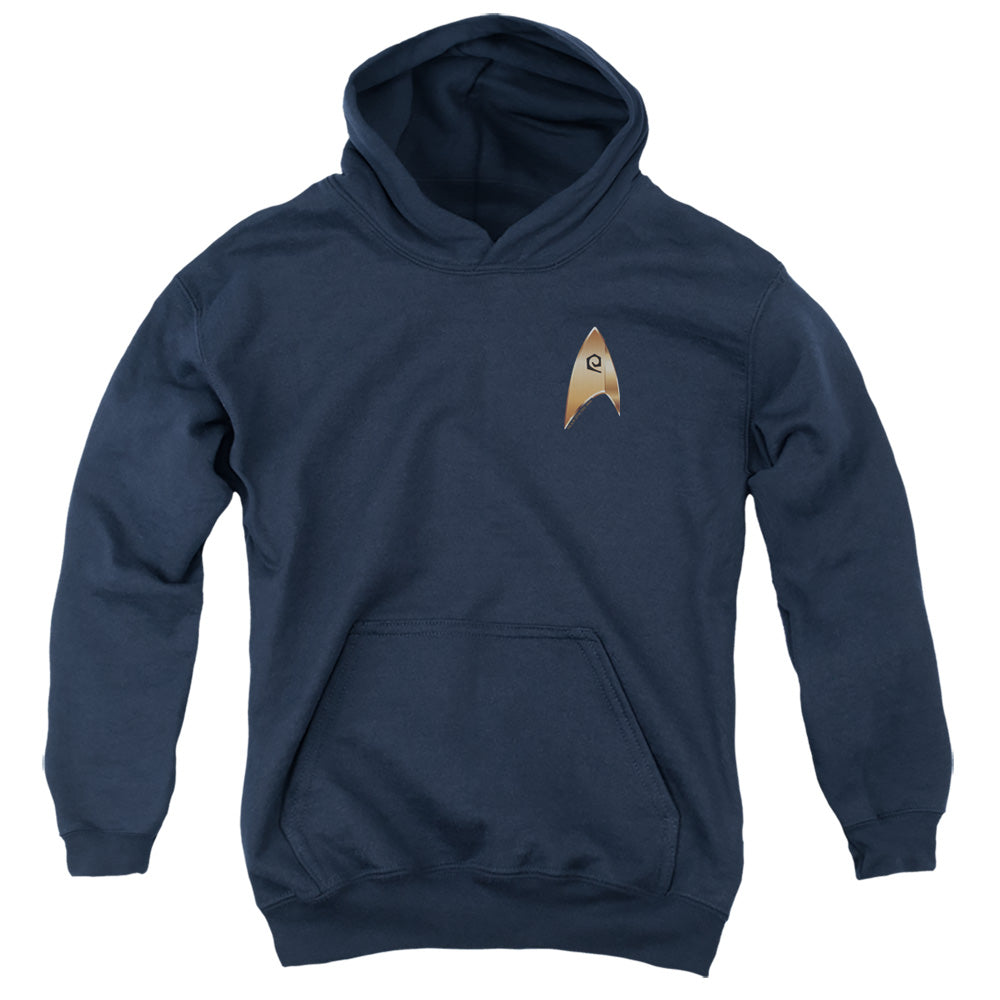 STAR TREK DISCOVERY/OPERATIONS BADGE - YOUTH PULLOVER HOODIE - NAVY