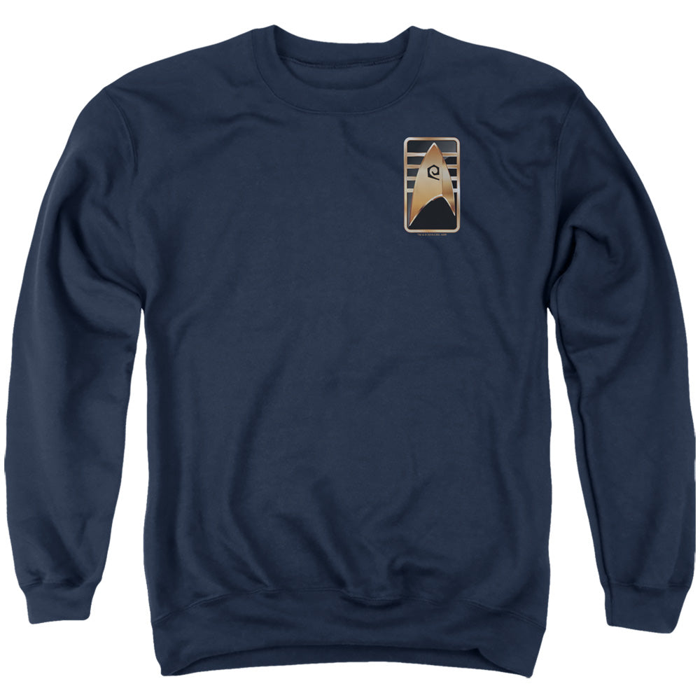 STAR TREK DISCOVERY/CADET BADGE - ADULT CREWNECK SWEATSHIRT - NAVY