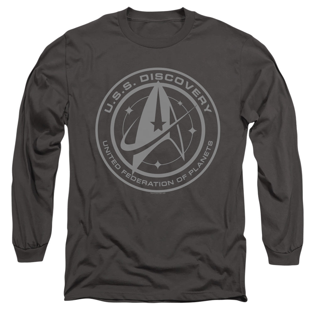 STAR TREK DISCOVERY/DISCOVERY CREST - L/S ADULT 18/1 - CHARCOAL