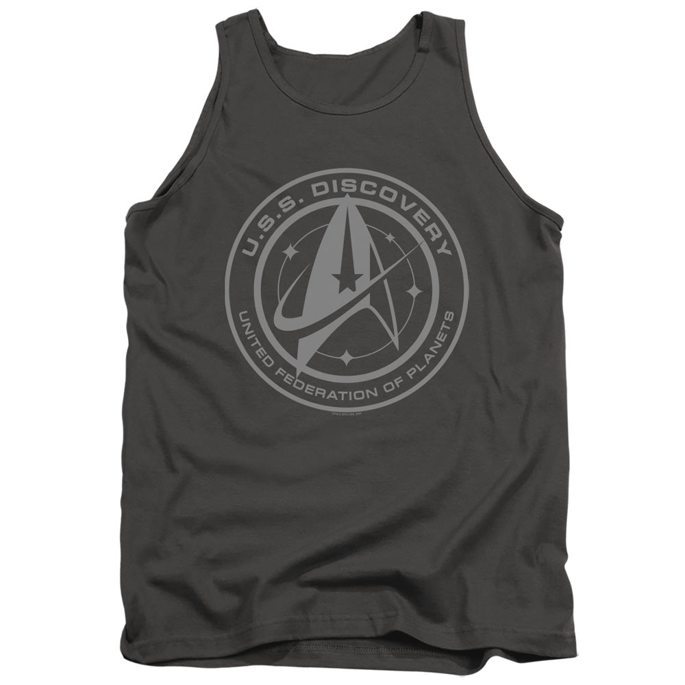 STAR TREK DISCOVERY/DISCOVERY CREST - ADULT TANK - CHARCOAL