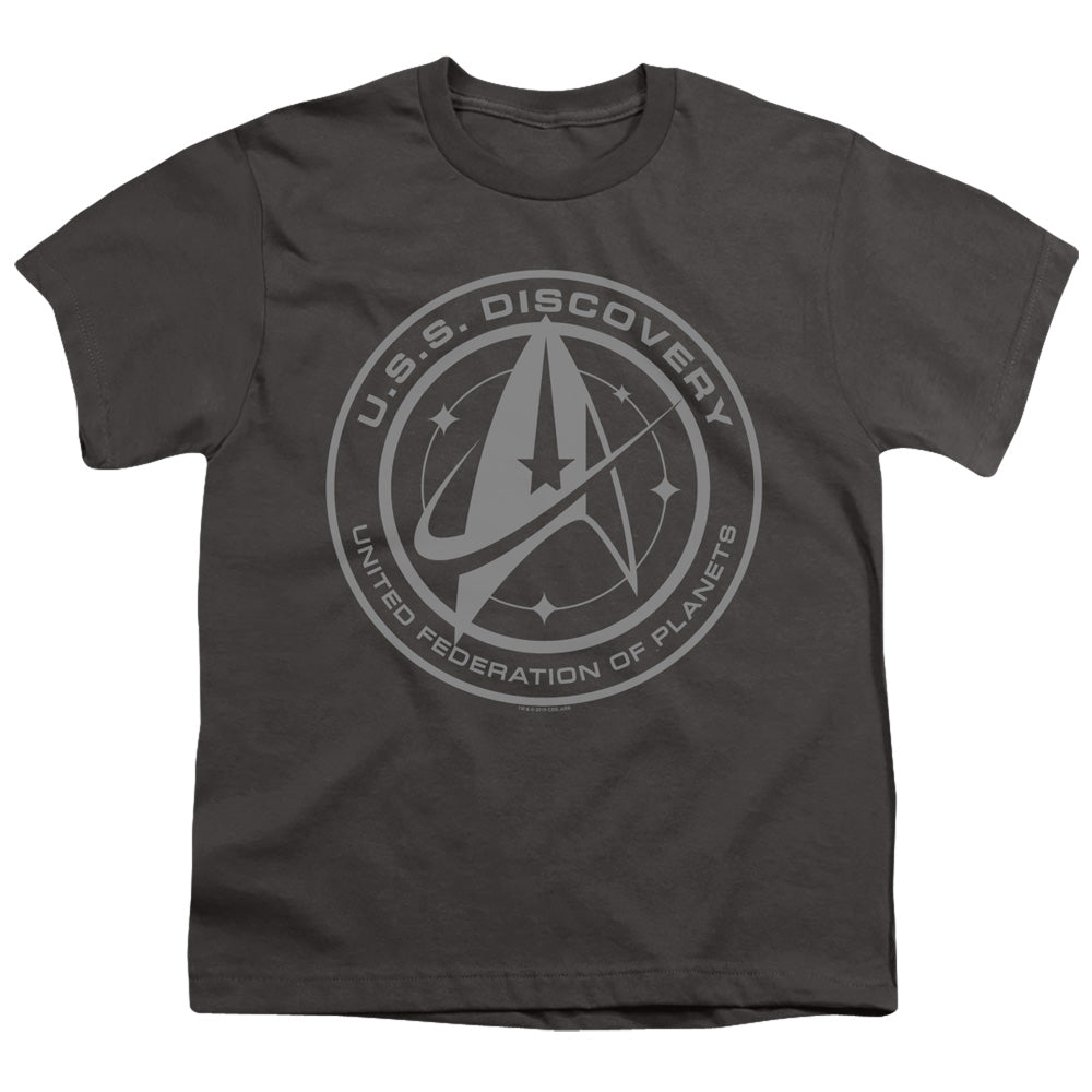 STAR TREK DISCOVERY/DISCOVERY CREST - S/S YOUTH 18/1 - CHARCOAL