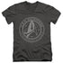 STAR TREK DISCOVERY/ENTERPRISE CREST - S/S ADULT V-NECK 30/1 - CHARCOAL