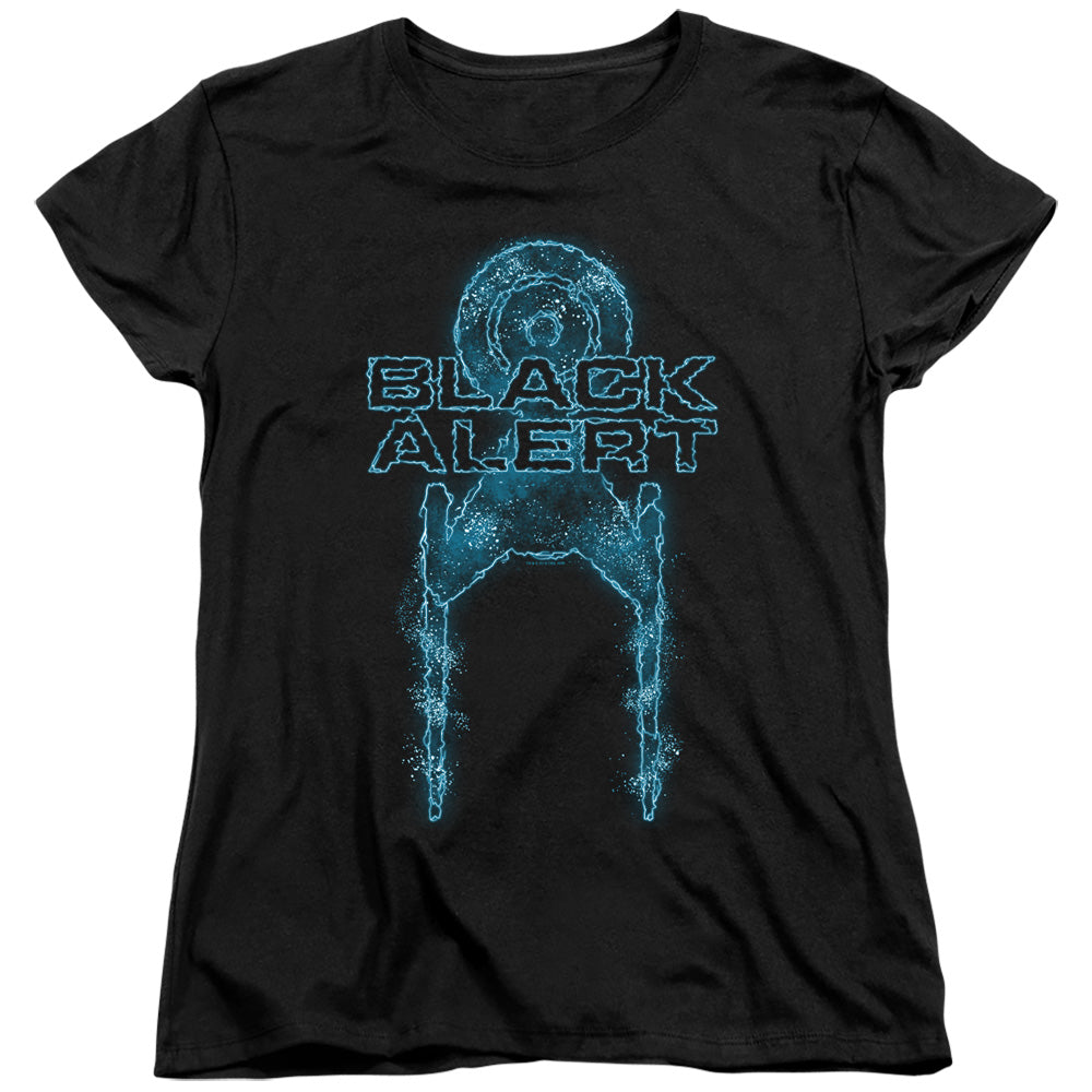 STAR TREK DISCOVERY/BLACK ALERT - S/S WOMENS TEE - BLACK