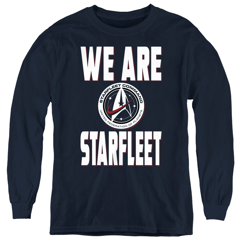 STAR TREK DISCOVERY/WE ARE STARFLEET - YOUTH LONG SLEEVE TEE - NAVY