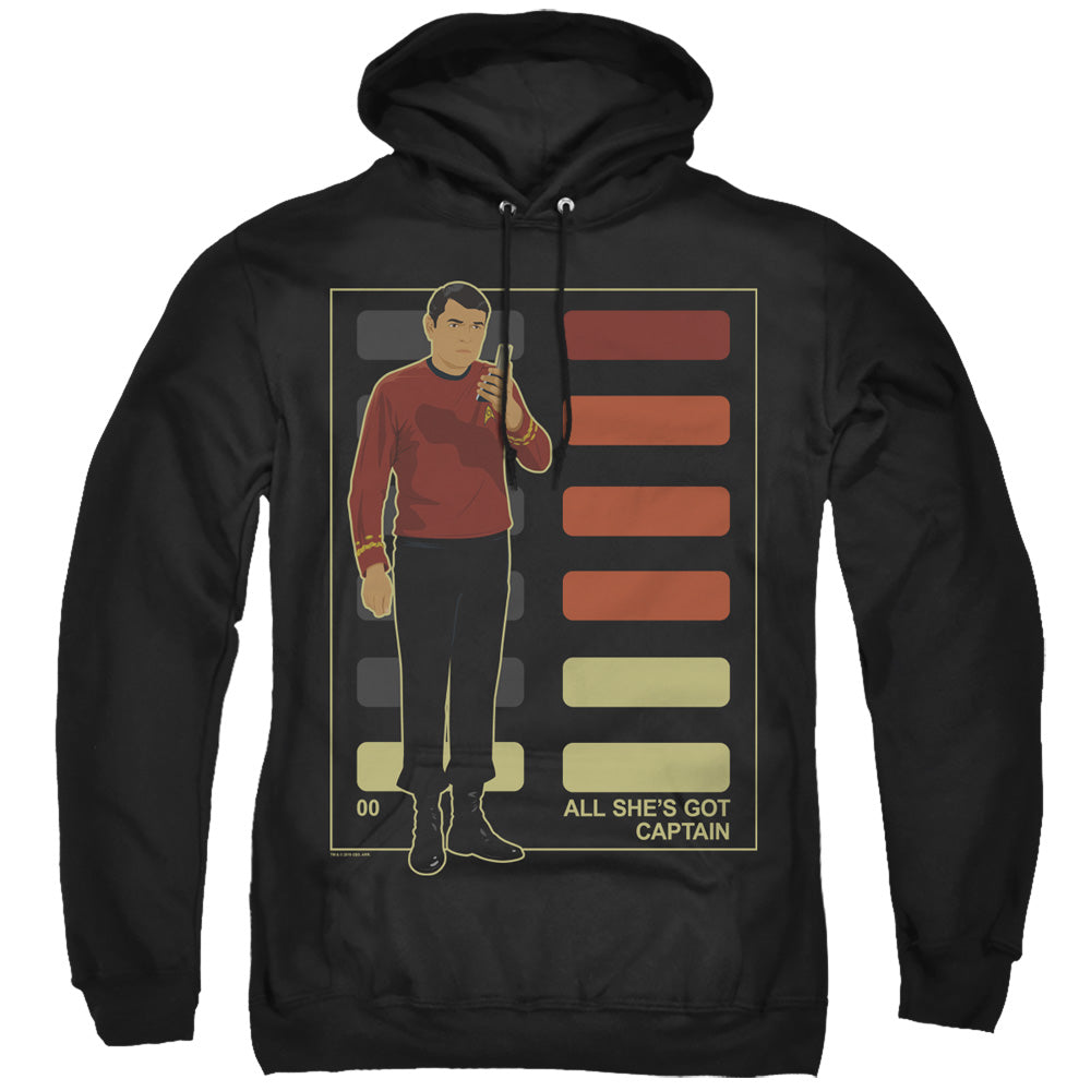 STAR TREK/ALL SHES GOT CAPTAIN - ADULT PULLOVER HOODIE - BLACK