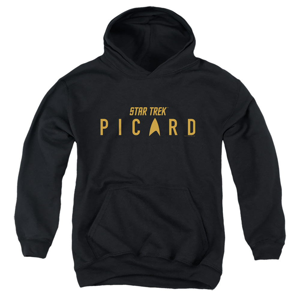 STAR TREK PICARD/PICARD LOGO - YOUTH PULLOVER HOODIE - BLACK