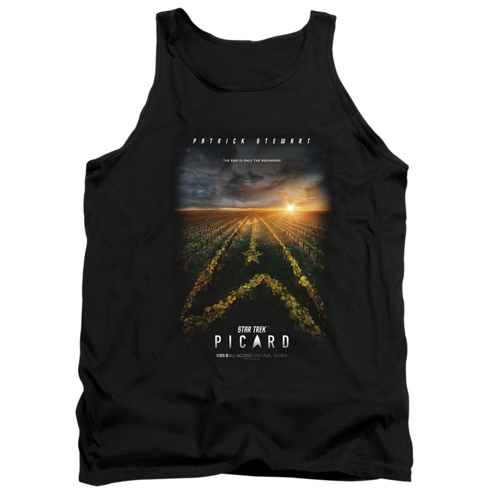 STAR TREK PICARD/PICARD POSTER - ADULT TANK - BLACK