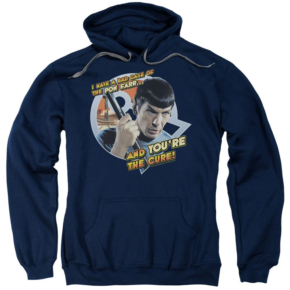STAR TREK/PON FAR - ADULT PULLOVER HOODIE - NAVY