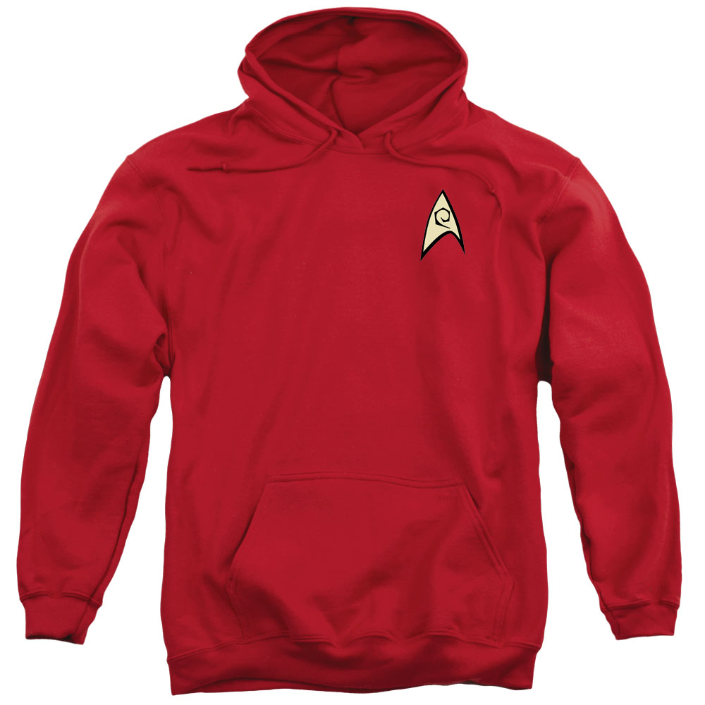 STAR TREK/ENGINEERING UNIFORM - ADULT PULLOVER HOODIE - RED