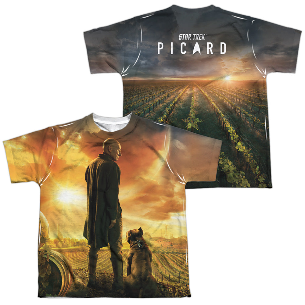 STAR TREK PICARD/PICARD POSTER (FRONT/BACK PRINT) - S/S YOUTH POLY CREW - MULTI