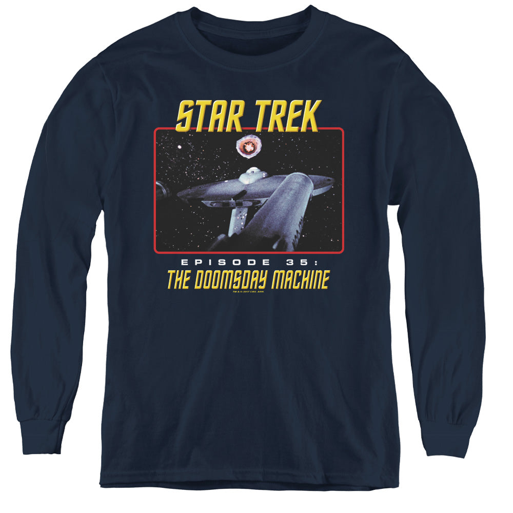 ST ORIGINAL/THE DOOMSDAY MACHINE - YOUTH LONG SLEEVE TEE - NAVY