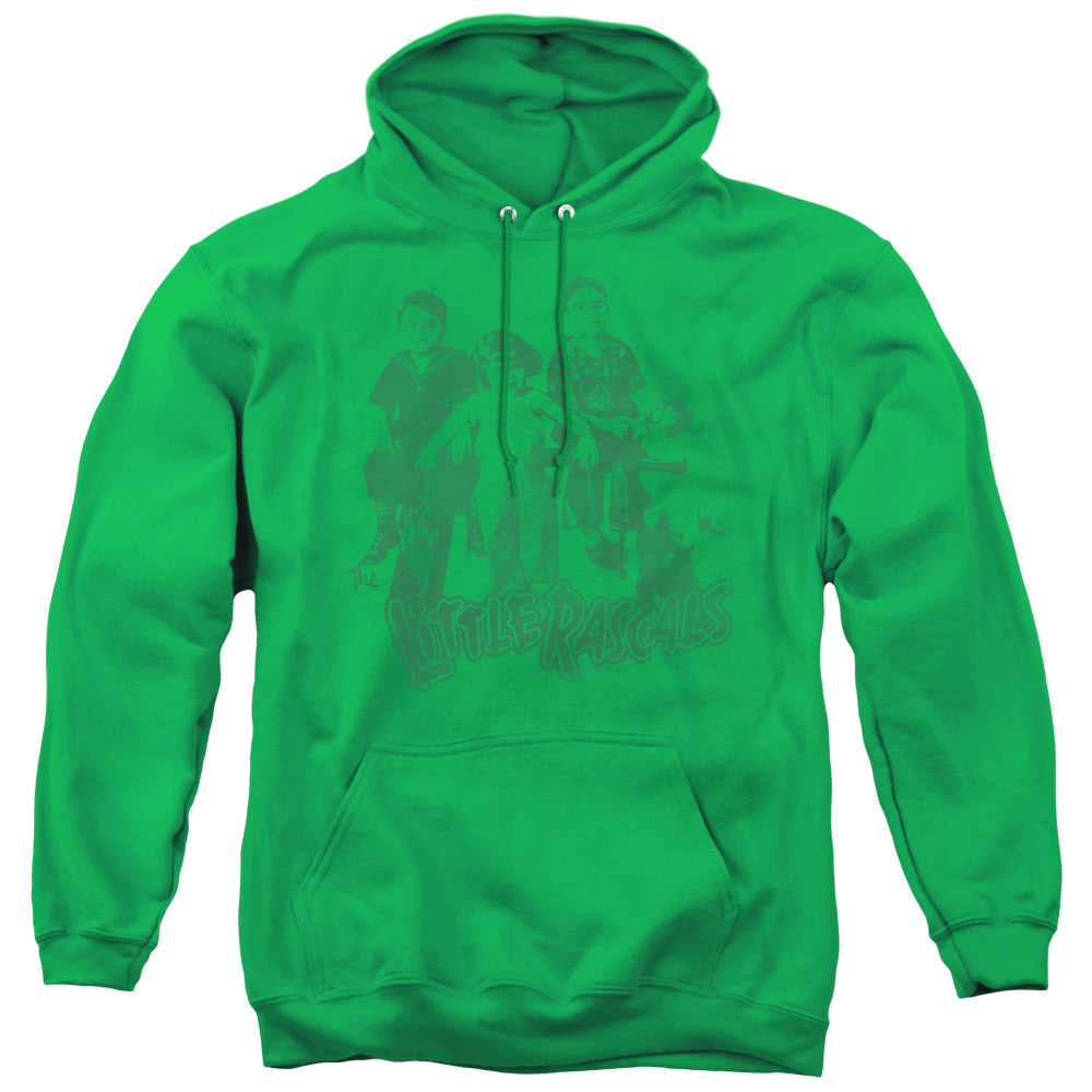 LITTLE RASCALS/THE GANG - ADULT PULLOVER HOODIE - KELLY GREEN