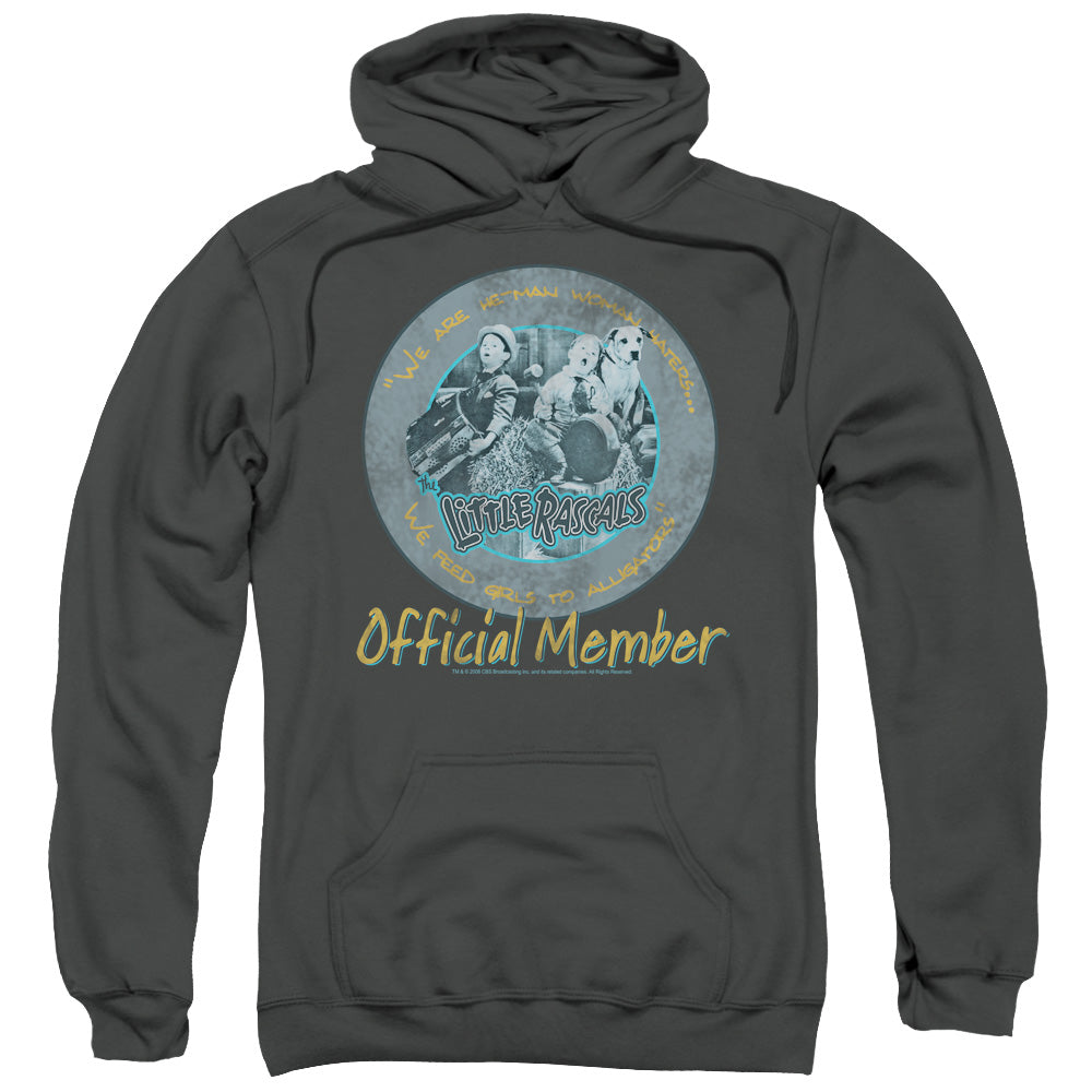 LITTLE RASCALS/HE MAN WOMAN HATERS - ADULT PULLOVER HOODIE - CHARCOAL