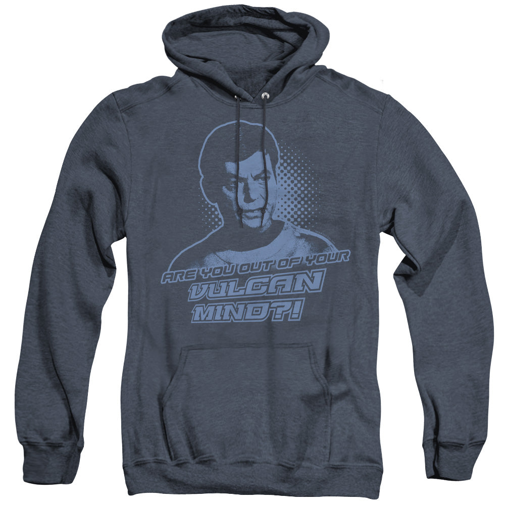 ST ORIGINAL/VULCAN MIND - ADULT HEATHER HOODIE - NAVY