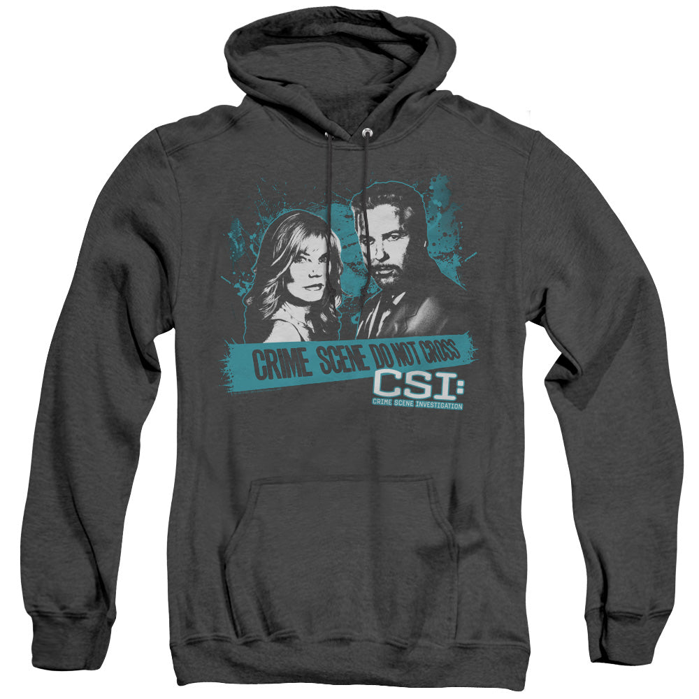 CSI/CROSS THE LINE - ADULT HEATHER HOODIE - BLACK