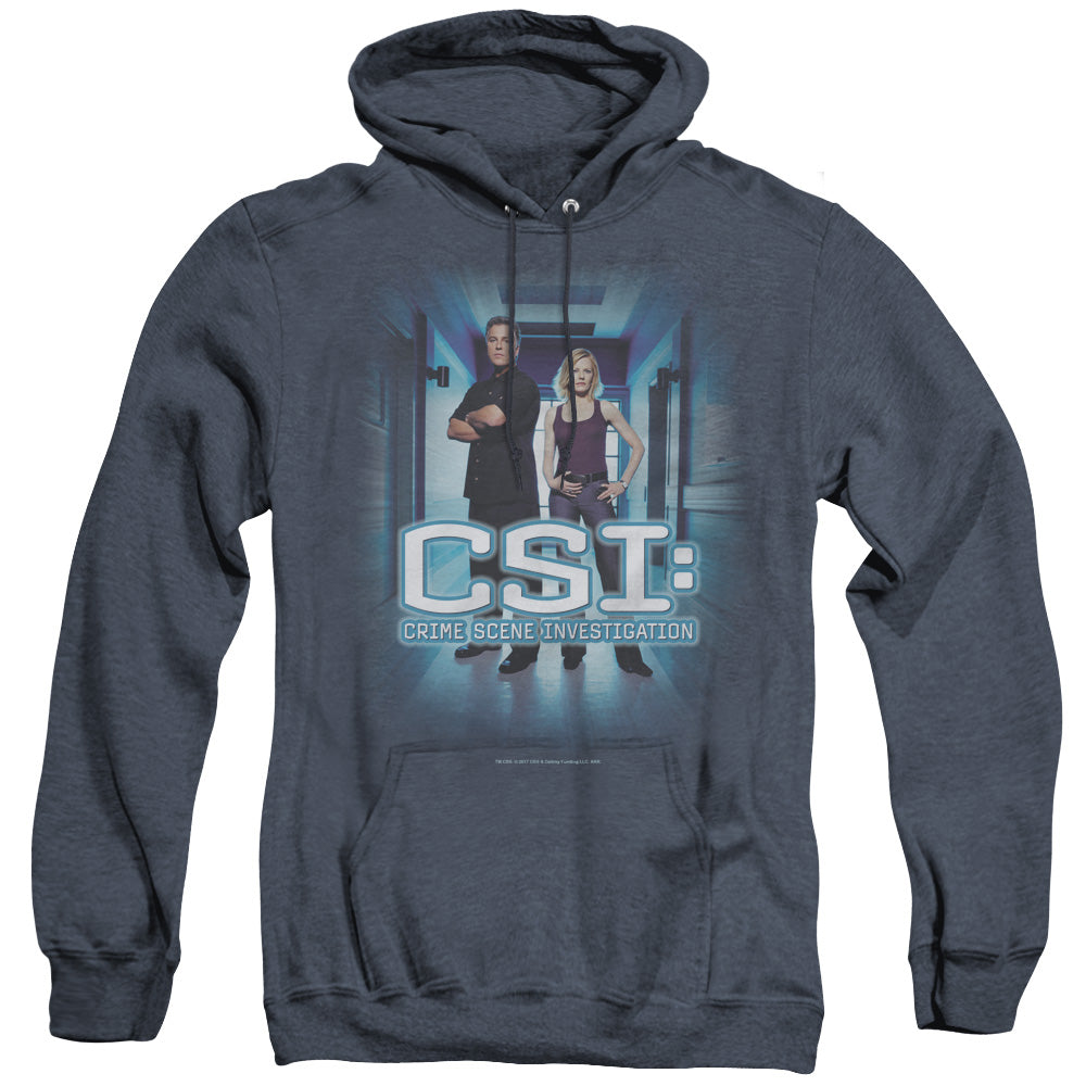 CSI/SERIOUS BUSINESS - ADULT HEATHER HOODIE - NAVY