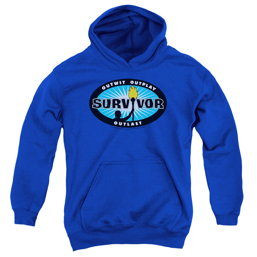 SURVIVOR/BLUE BURST - YOUTH PULLOVER HOODIE - ROYAL BLUE