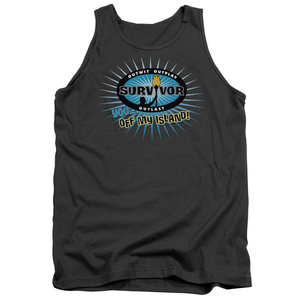 SURVIVOR/OFF MY ISLAND - ADULT TANK - CHARCOAL