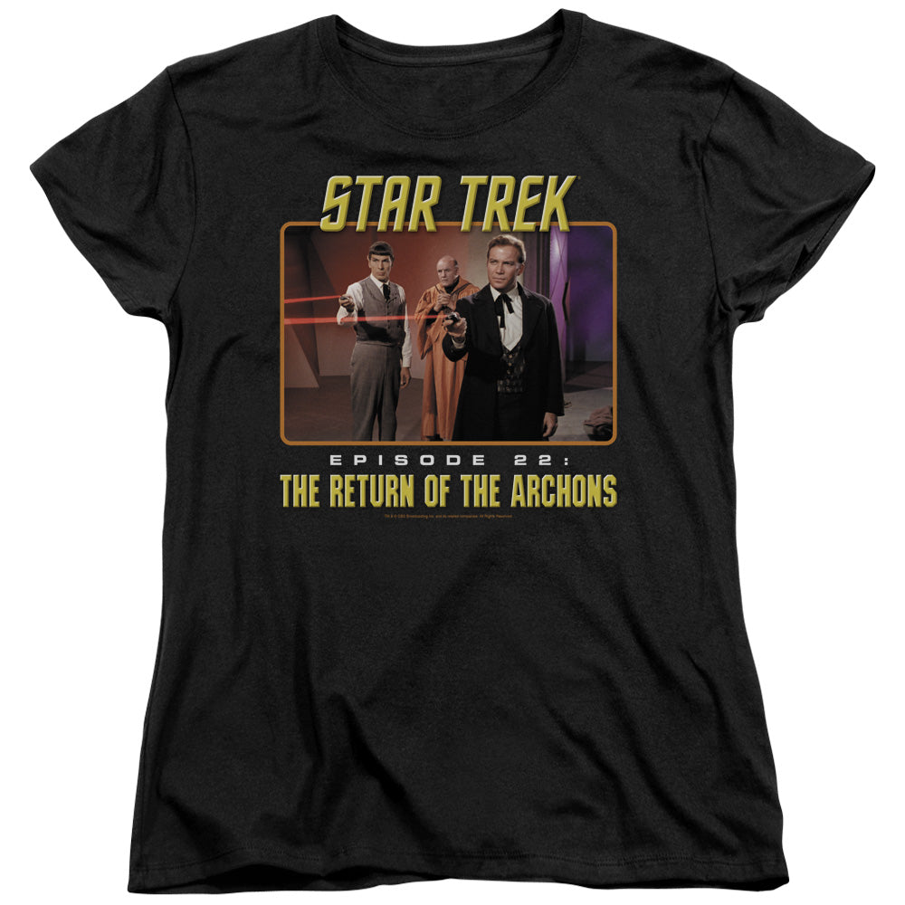 STAR TREK/EPISODE 22 - S/S WOMENS TEE - BLACK
