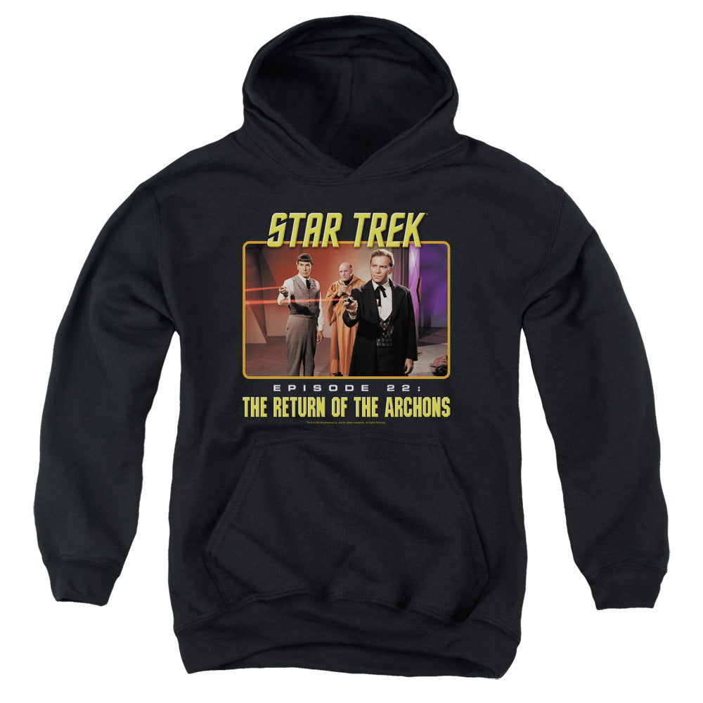 STAR TREK/EPISODE 22 - YOUTH PULLOVER HOODIE - BLACK
