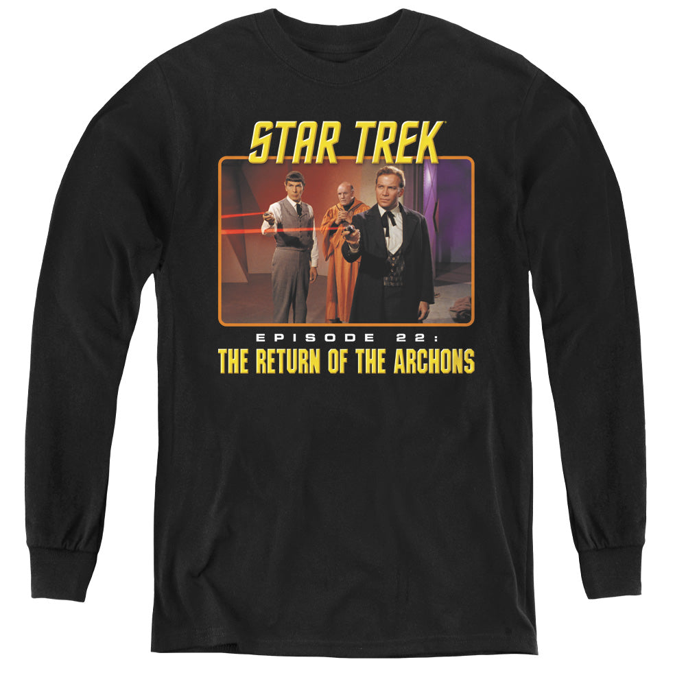 STAR TREK/EPISODE 22 - YOUTH LONG SLEEVE TEE - BLACK