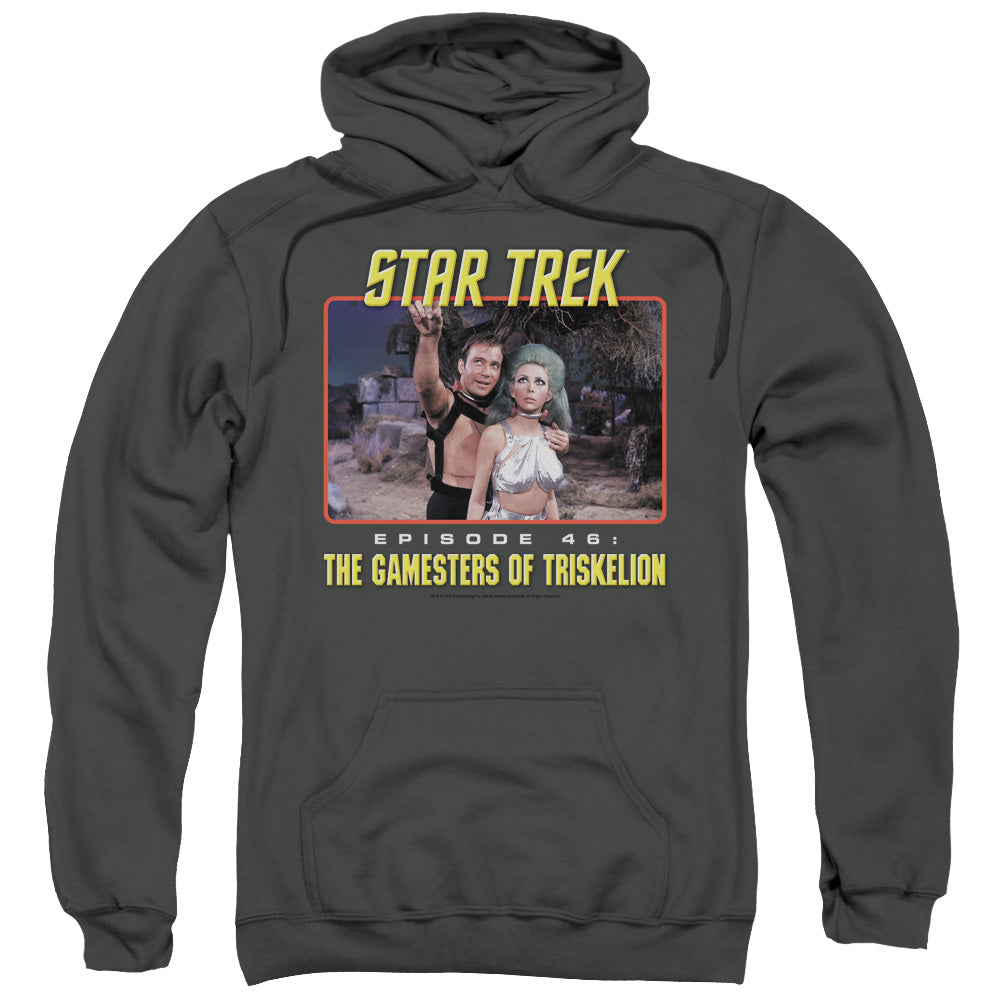 STAR TREK/EPISODE 46 - ADULT PULLOVER HOODIE - CHARCOAL