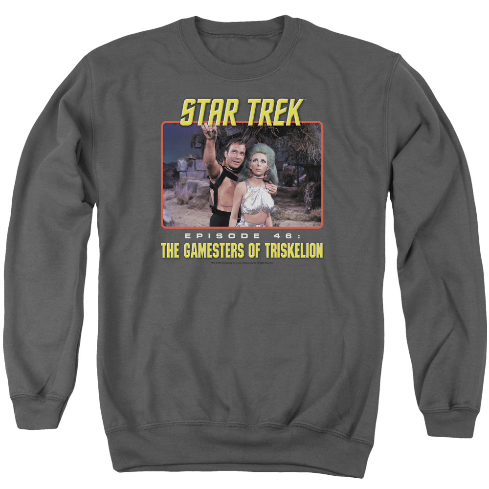 STAR TREK/EPISODE 46 - ADULT CREWNECK SWEATSHIRT - CHARCOAL