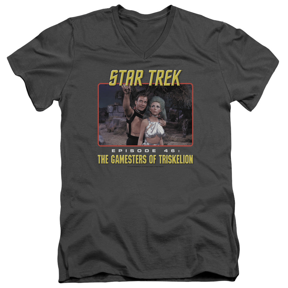 STAR TREK/EPISODE 46 - S/S ADULT V-NECK 30/1 - CHARCOAL