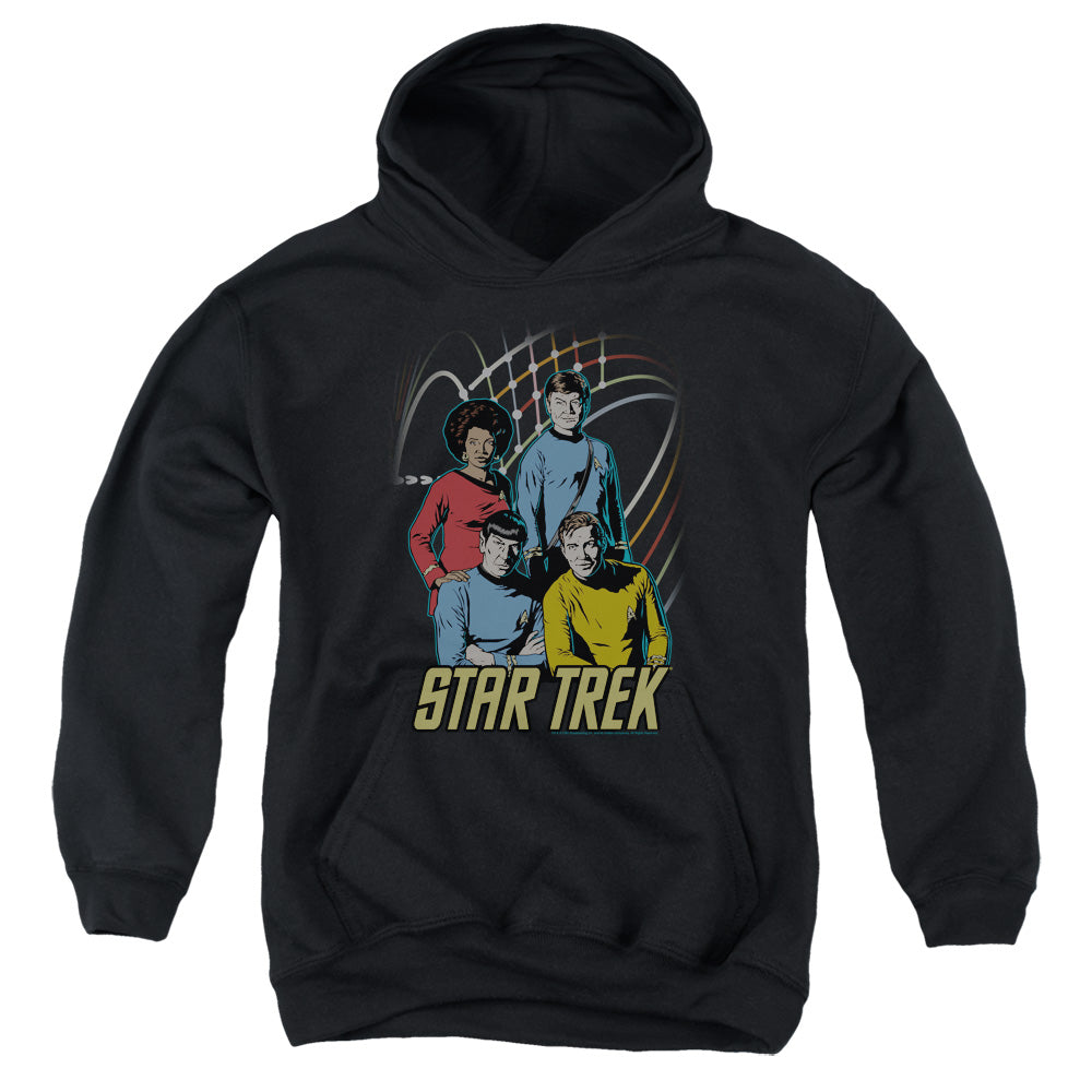 STAR TREK/WARP FACTOR 4 - YOUTH PULLOVER HOODIE - BLACK