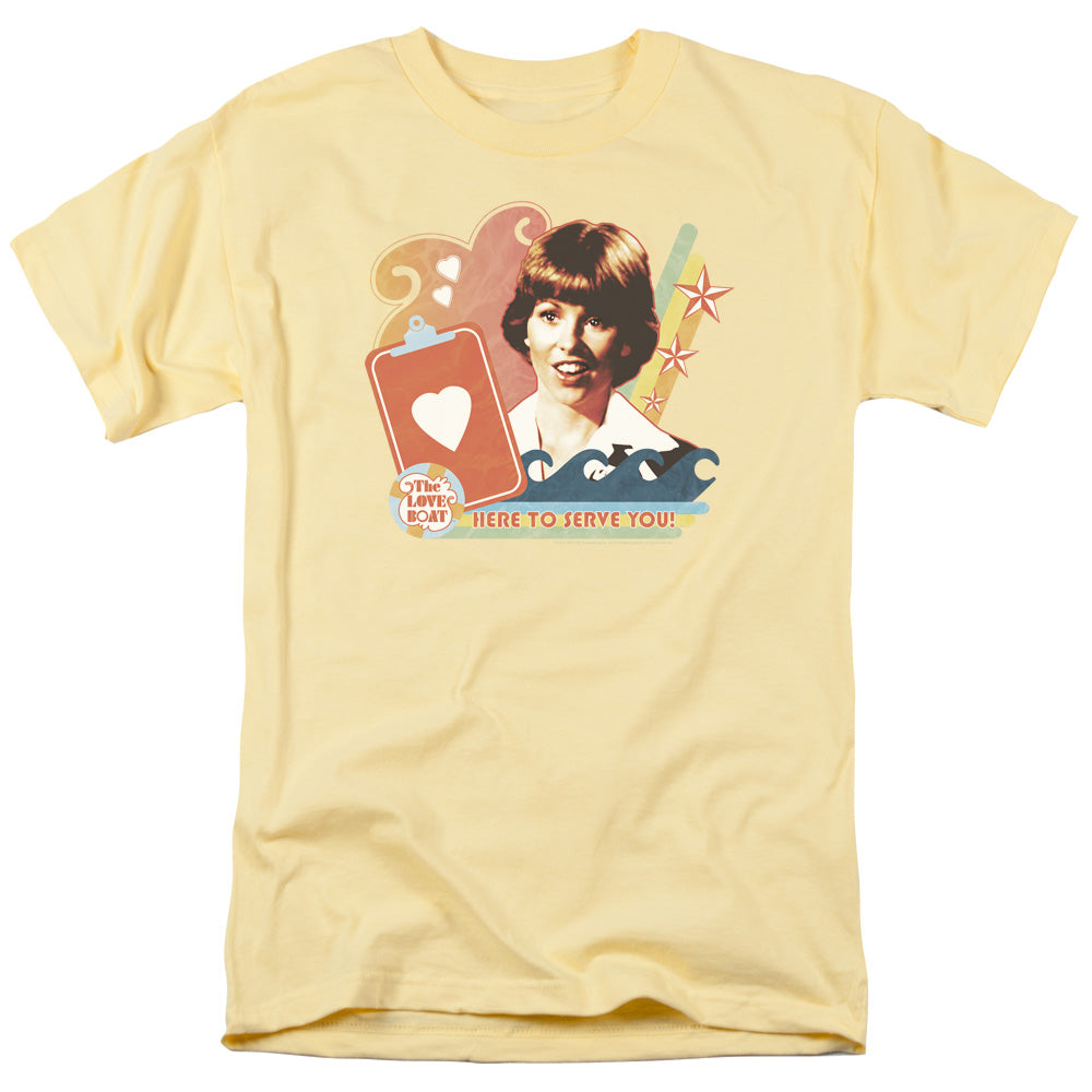 LOVE BOAT/HERE TO SERVE - S/S ADULT 18/1 - BANANA
