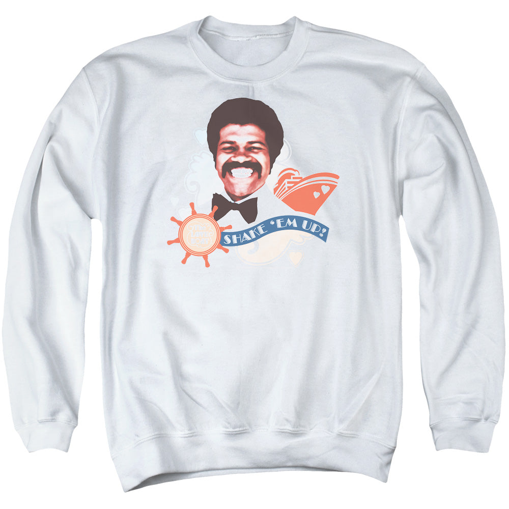 LOVE BOAT/SHAKE EM UP - ADULT CREWNECK SWEATSHIRT - WHITE
