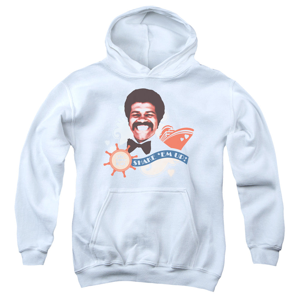 LOVE BOAT/SHAKE EM UP - YOUTH PULLOVER HOODIE - WHITE