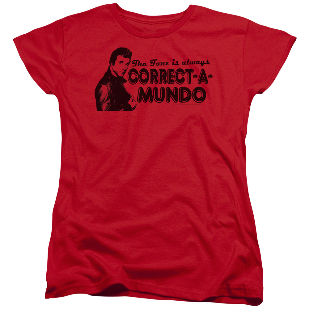 HAPPY DAYS/CORRECT A MUNDO - S/S WOMENS TEE - RED