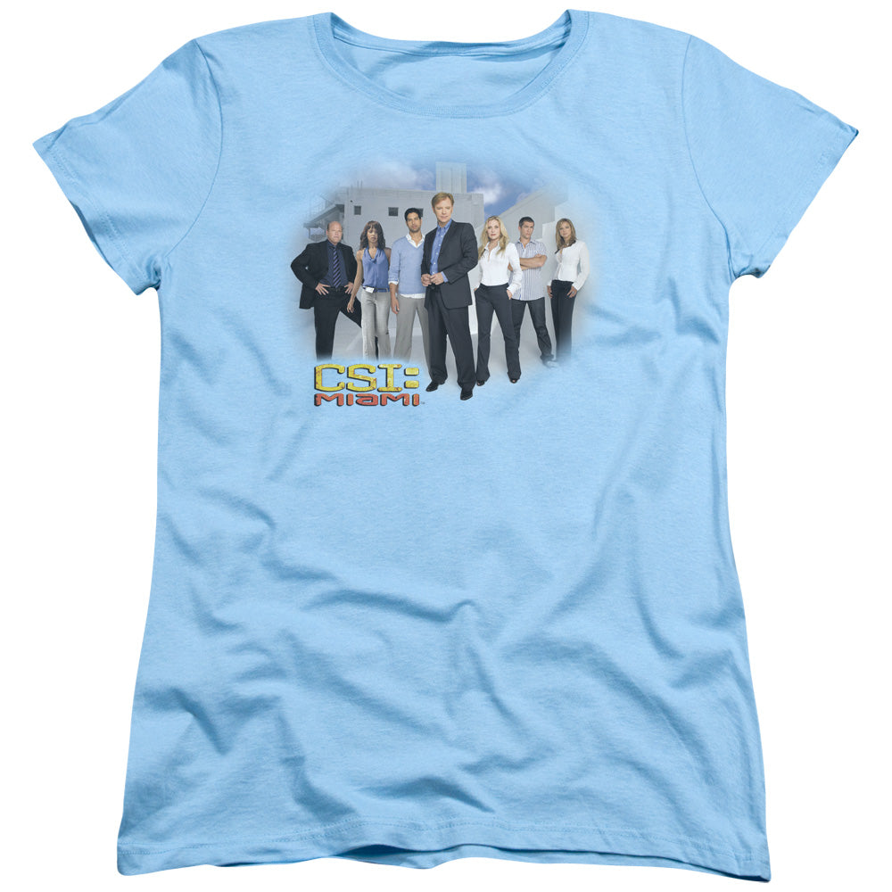CSI/MIAMI CAST - S/S WOMENS TEE - LIGHT BLUE
