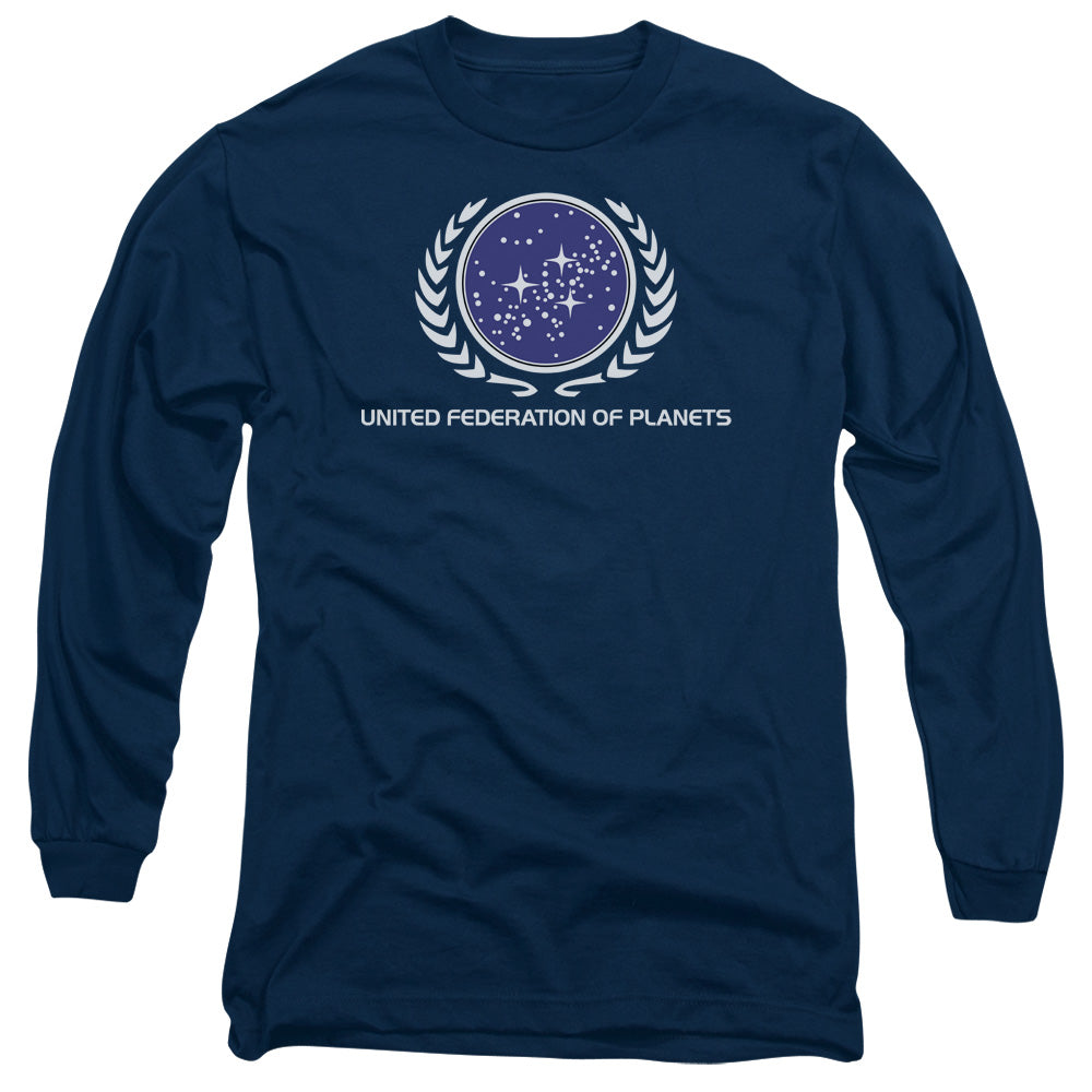 STAR TREK/UNITED FEDERATION LOGO - L/S ADULT 18/1 - NAVY