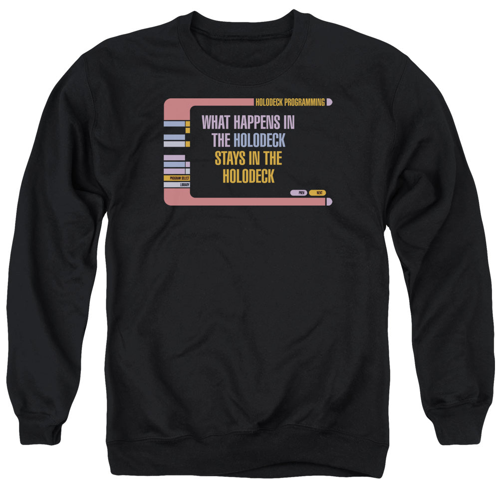 STAR TREK/HOLODECK SECRETS - ADULT CREWNECK SWEATSHIRT - BLACK