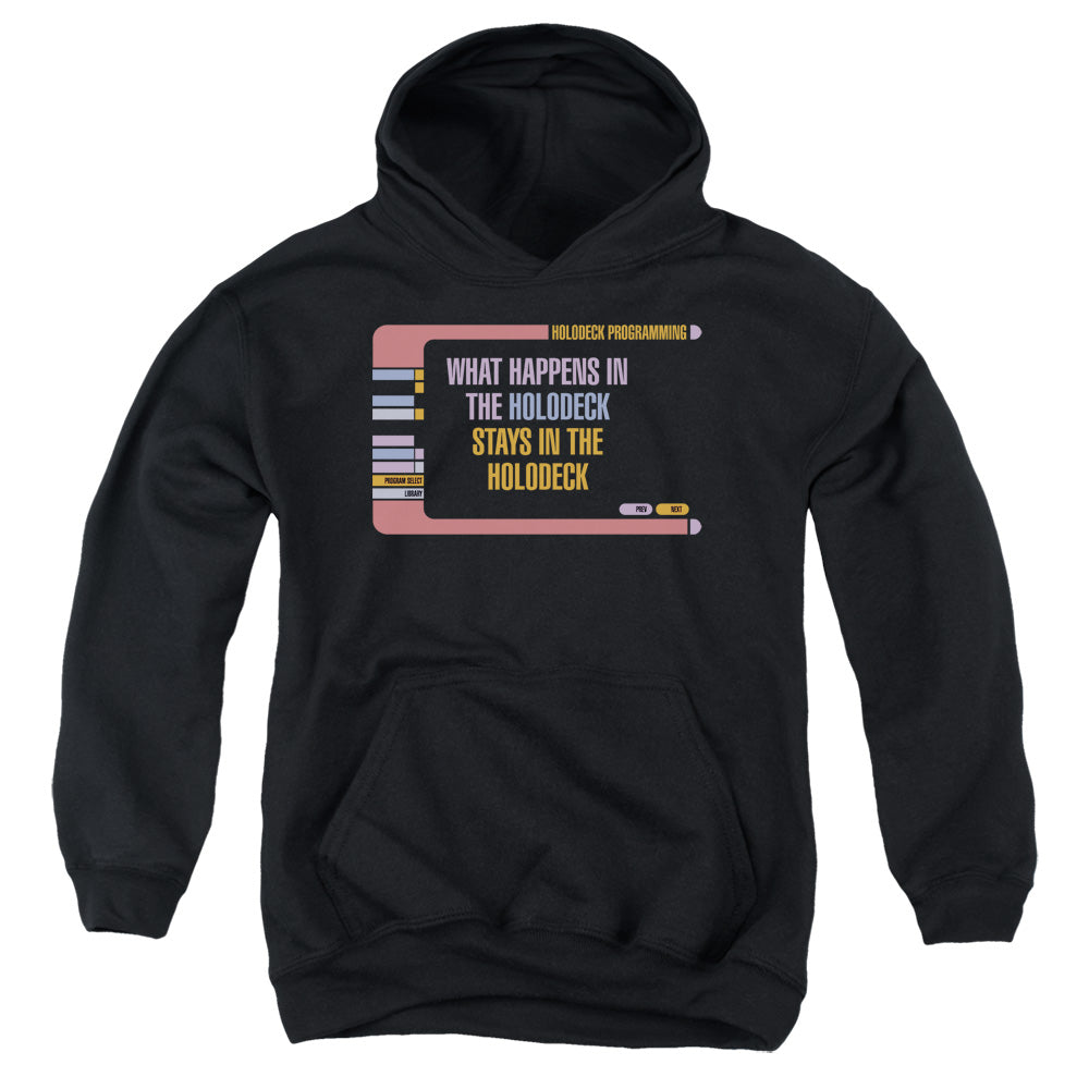 STAR TREK/HOLODECK SECRETS - YOUTH PULLOVER HOODIE - BLACK