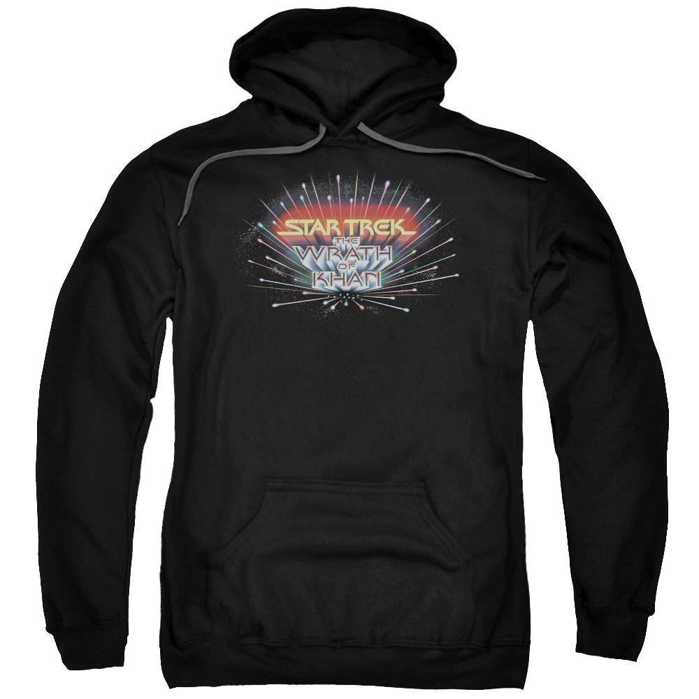 STAR TREK/KHAN LOGO - ADULT PULLOVER HOODIE - BLACK
