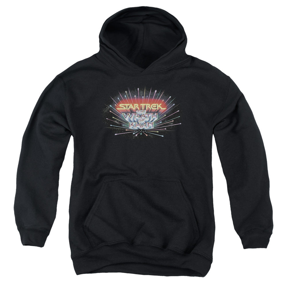 STAR TREK/KHAN LOGO - YOUTH PULLOVER HOODIE - BLACK