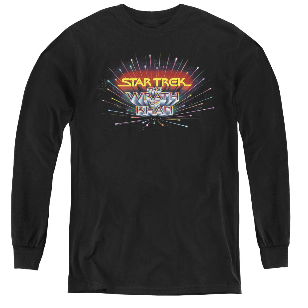 STAR TREK/KHAN LOGO - YOUTH LONG SLEEVE TEE - BLACK